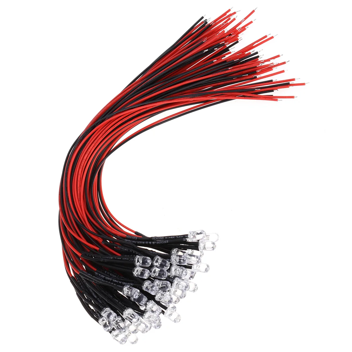 

50 шт. светодиодные бусины для ламп 12 В 5 мм, круглые излучающие диоды, гибкий кабель, длительный срок службы, легкая сварка для радиоуправляемых автомобилей, фестиваль