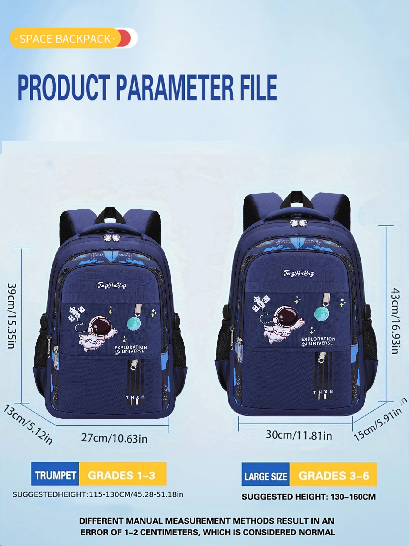 New CHILDREN'S Shoulder Bag Elementary School Students Schoolbag Boys One, Two, Three, Four, Five, Six Years Old 6-12 Years Old