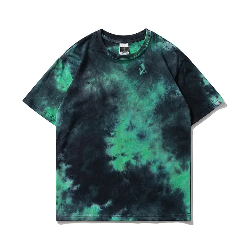 Fashion Tie Dyed Tshirt Instagram EuropeanAmerican Fashion Brand Gradient Short Sleeve Women Summer Korean Loose Top Streetwear