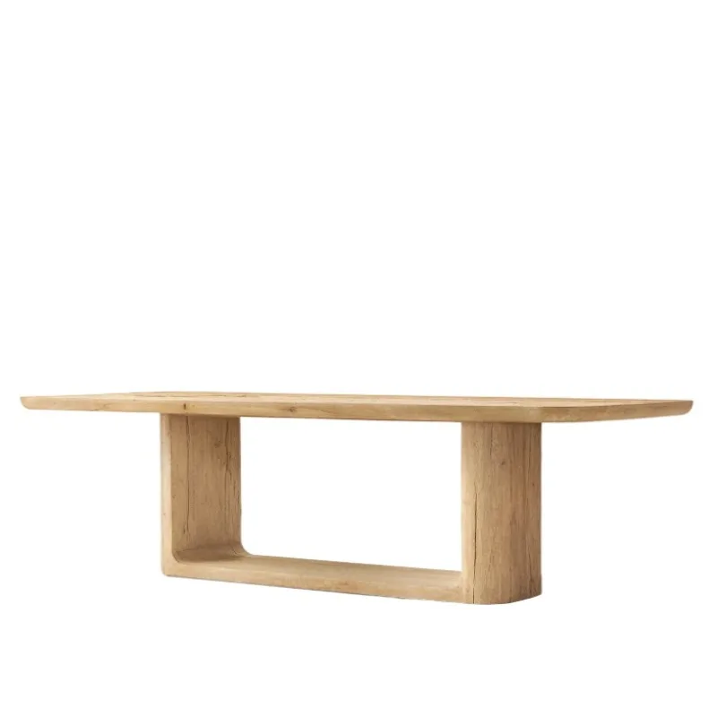 

French rural retro solid wood western dining table modern minimalist villa wabi sabi wind dining table