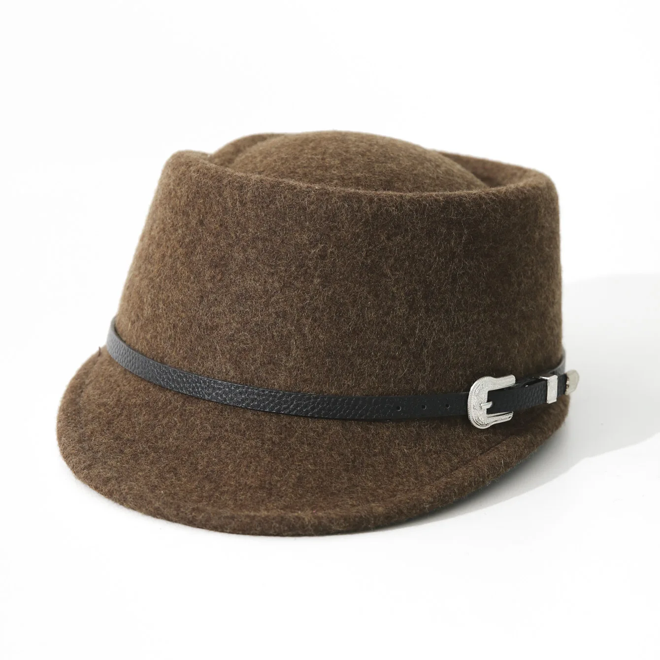 Pure Wool Newsboy Hat, Japanese Korean Ring Concave Top Jockey Cap, High End Fashion Show Mini Fedora