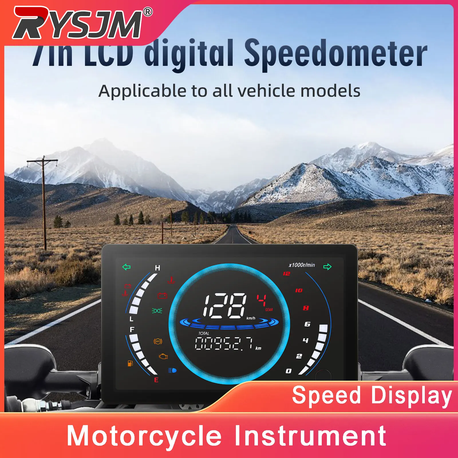 Motorcycle LCD Instrument Digital Meter Speedometer With Sensor RPM Tachometer Water Temp Display For Honda EX5 Dream/EX5