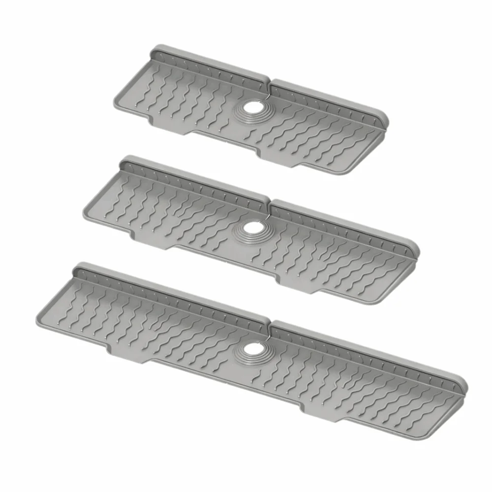 Non-Slip Silicone Faucet Mat Rectangular S/M/L Water Drip Catcher Tray Durable Flexible Sink Draining Pad Kitchen Accessory