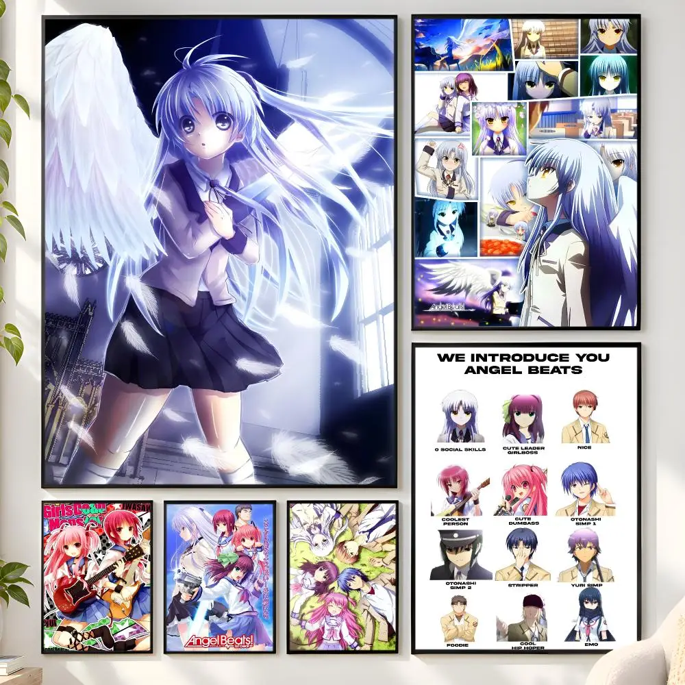 A-Angel Beats Poster Matte Wall Peel And Stick Decor Bedroom Living Room Office Dorm Home