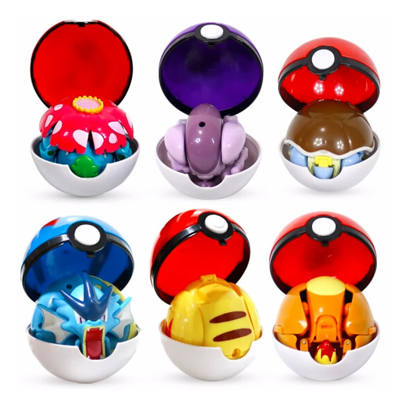 Pokemon Lucario Greninja Pikachu Charizard figura de acción de dibujos animados deformación Pokeball juguete PVC Anime muñeca modelo regalos de navidad