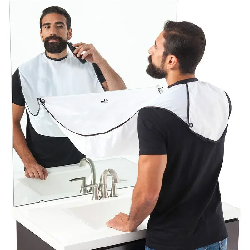 Shaving Apron for Man with Sucker Beard Shaving Apron Care Bib Face Shaved Hair Adult Bibs Shaver Cleaning Hairdresser Clean