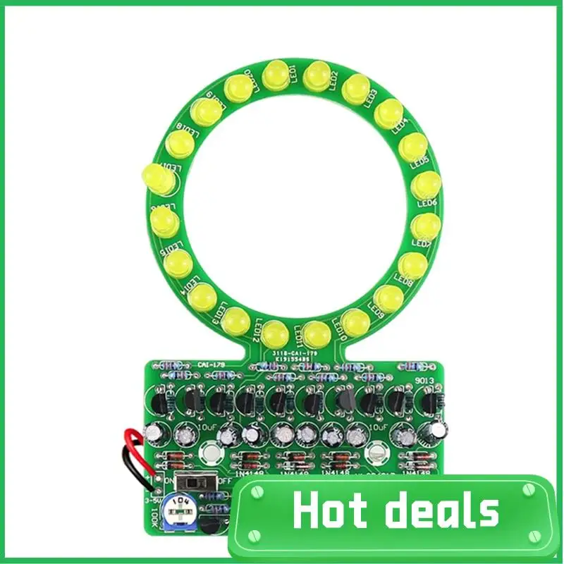 CD4017 Lampada ad acqua a LED con gradiente ad anello Kit elettronico fai da te Divertenti parti di produzione di saldatura per l'addestramento e l'insegnamento