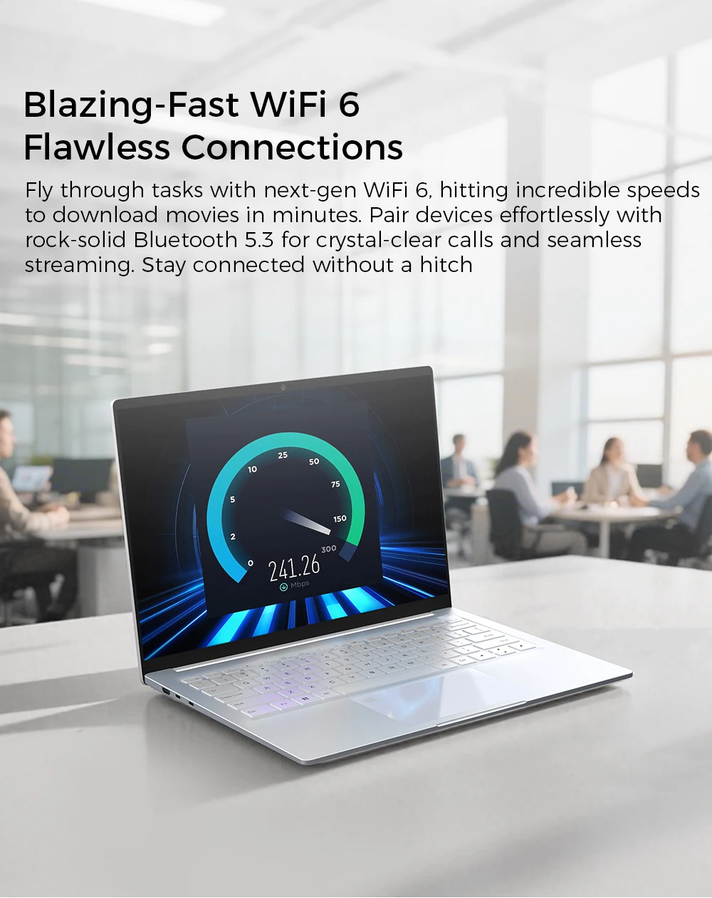 Ninkear S14 Lightweight Laptop 14 Inch 2.2K IPS Display AMD Ryzen 5 6600H 16GB LPDDR5 RAM 512GB SSD Windows 11 WiFi 6 Fingerprint Reader Backlit Keyboard for Business Home Office Study and Everyday Multitasking
