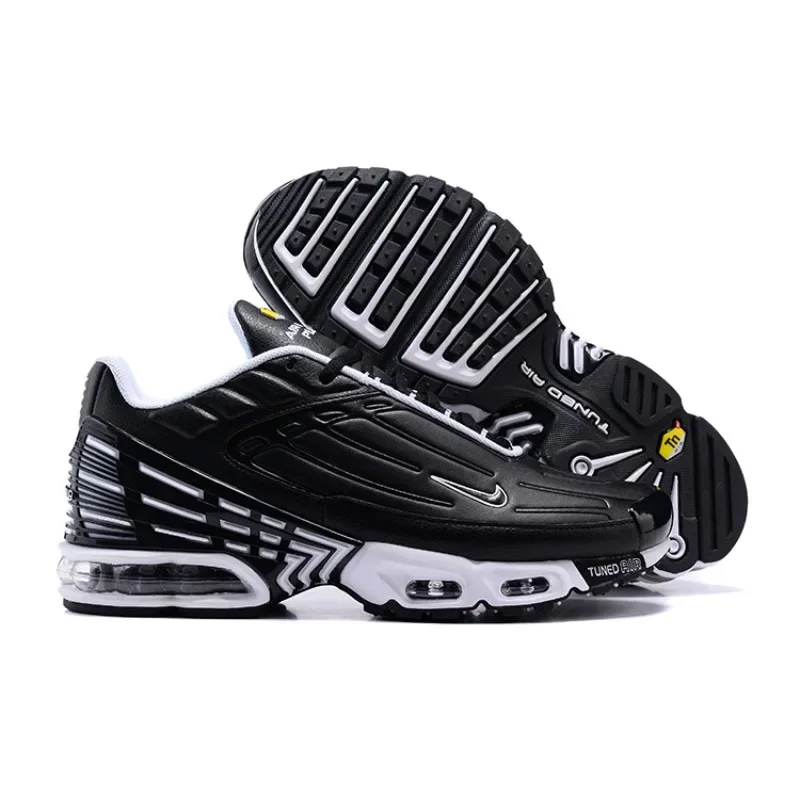 

Nike Air Max Plus TN 3, черно-белые кожаные кроссовки на воздушной подушке, универсальные модные мужские кроссовки, повседневные кроссовки