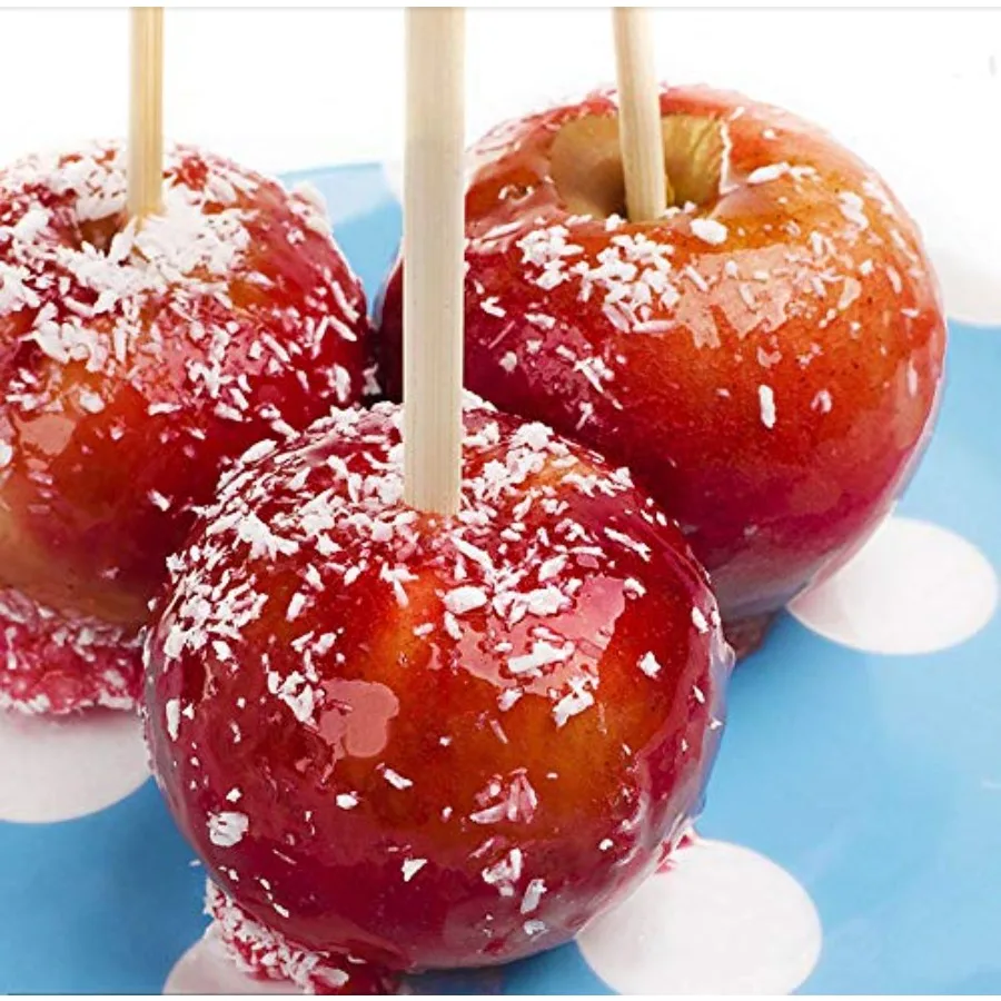 5.5 inch Thick Bamboo Sticks for Cotton Candy Caramel Apple, Natural Birch Wooden Corn Dog Cob Hotdog Sticks Sausage Meat Skewe