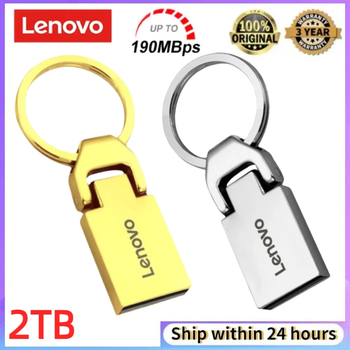 Lenovo-USB Flash Drives, Transferência de Alta Velocidade, Disco U, Interface Tipo C, Memory Stick do Telefone, Portátil, 1TB, 2TB, 512GB, 128GB