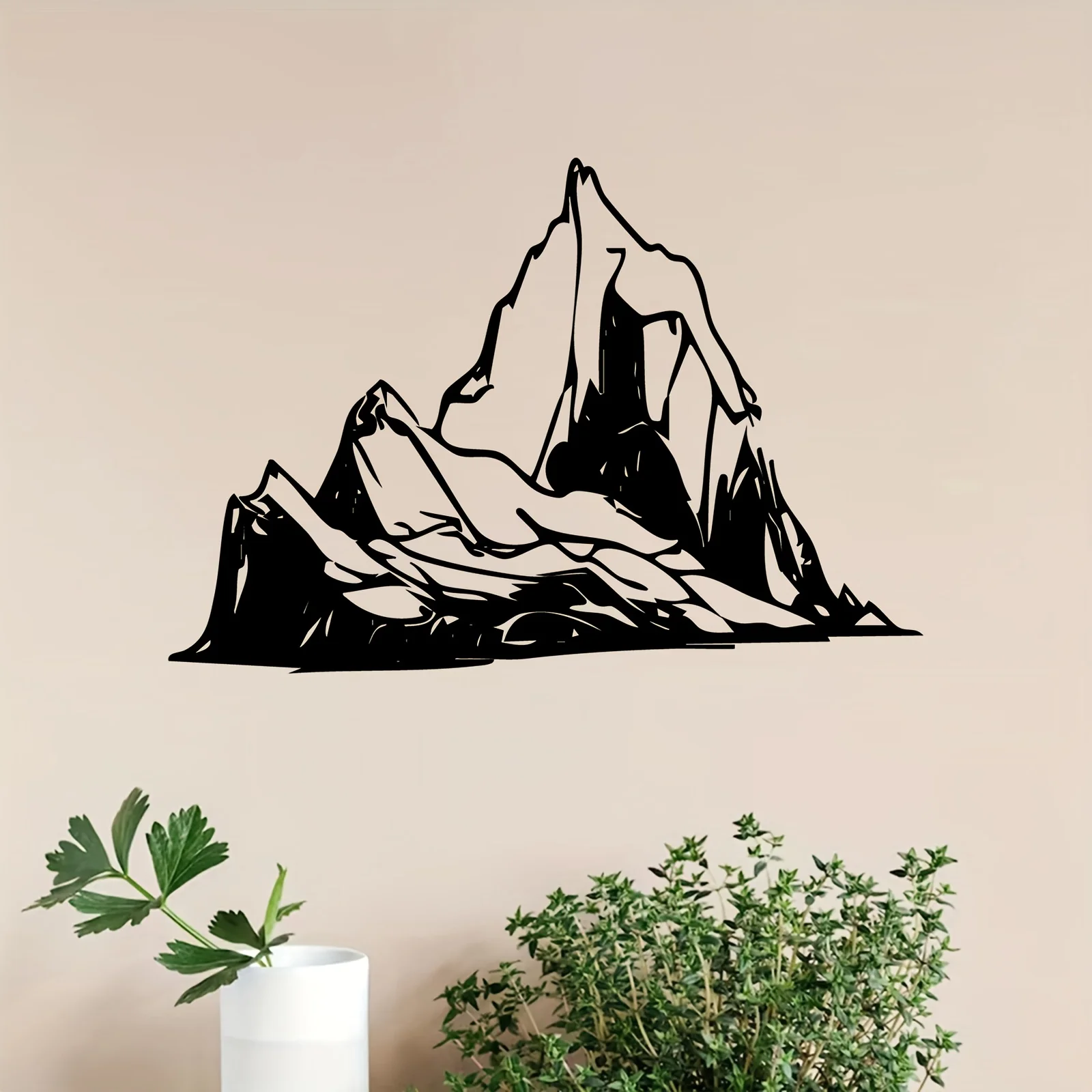 Mountain silhouette metal wall decor, nature landscape iron wall art, wilderness wall sculpture, rustic cabin wall hanging