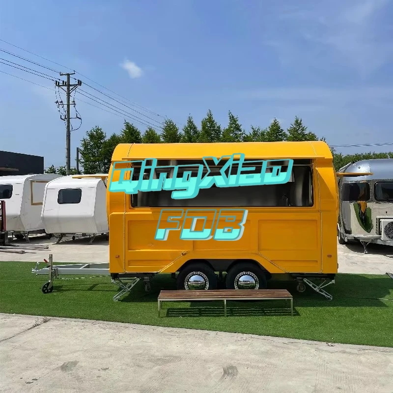 New Designed Fiberglass Baking Painting  Food Trailer Creative Exterior Mobile  Catering Cart Street Food Vending Truck  Factory