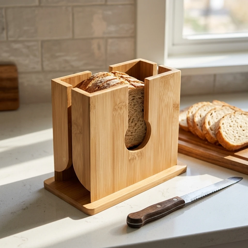 Bread Slicer Hardwood Toast Cutting Guide Adjustable Slots for Kitchen Storage Box Slicing Tool Home Baking Gear