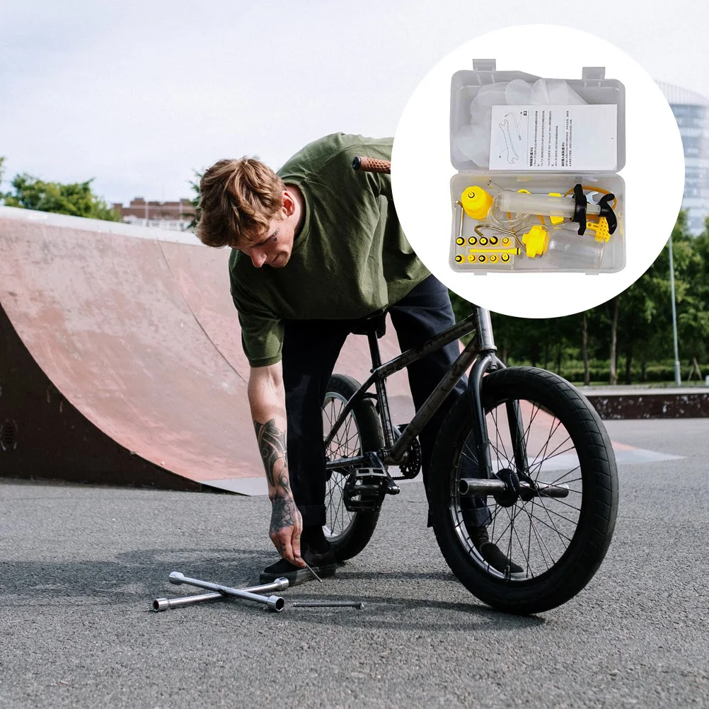 1Set Portable Bike Brake Bleed Tool Kit Durable Mineral Oil Refill Tool for Mountain Bike Repair Brake Oil Bleed Kit