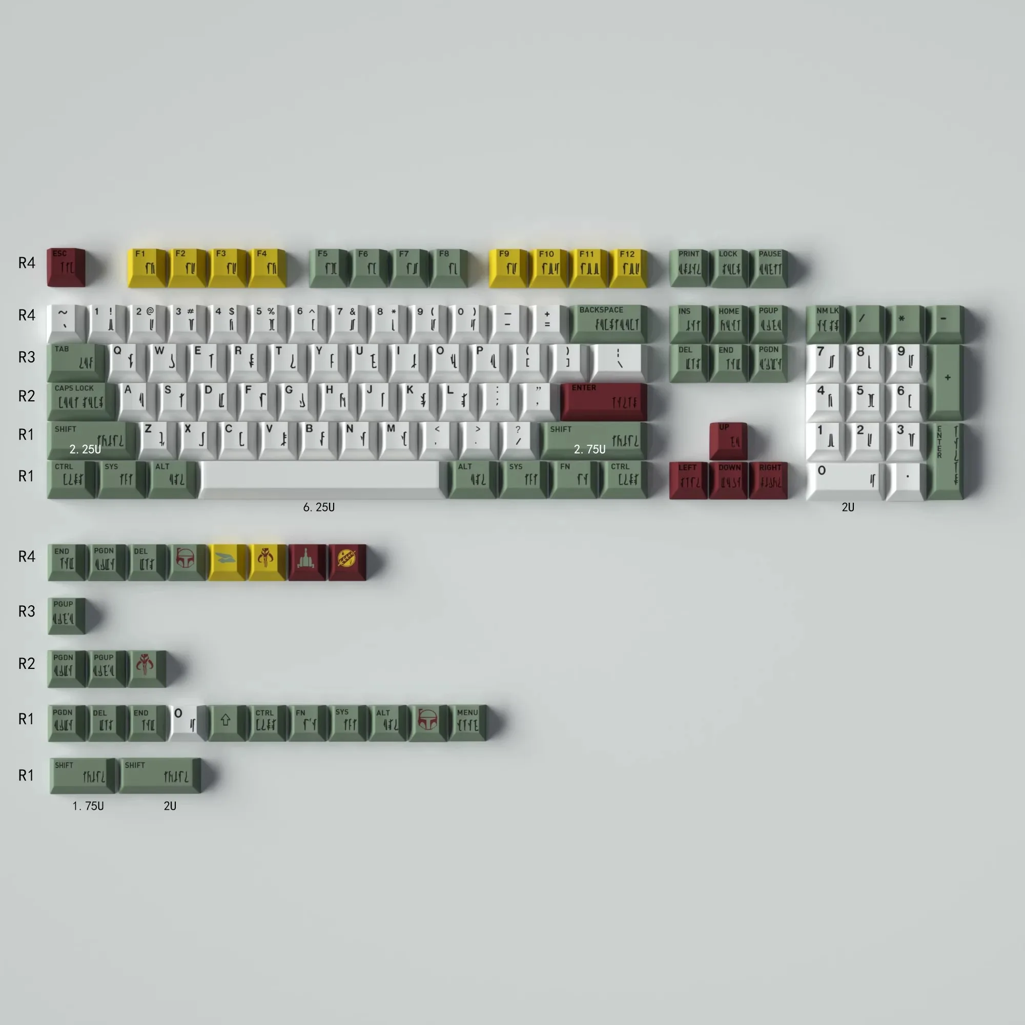 

130 Keys/set GMK Keycaps Cherry Profile Custom Keycap PBT Key Caps for Star Wars Boba Fett Gaming Mechanical Keyboard GH60 GK64