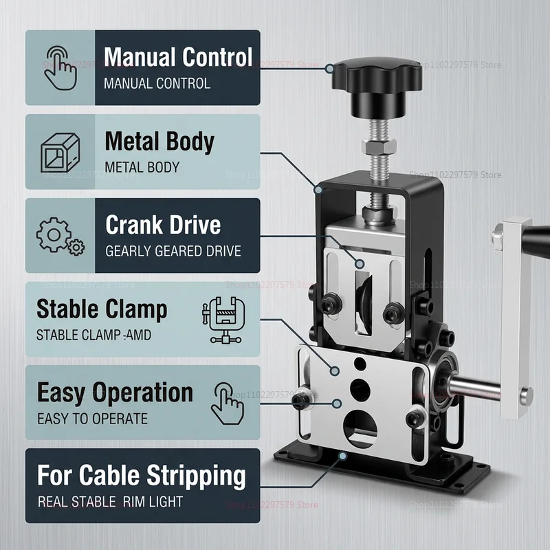 

Portable Wire Stripper Manual Wire Stripping Tool 1-25mm Cable Electric Peeling Machine with Hand Crank Hand Electric Drill