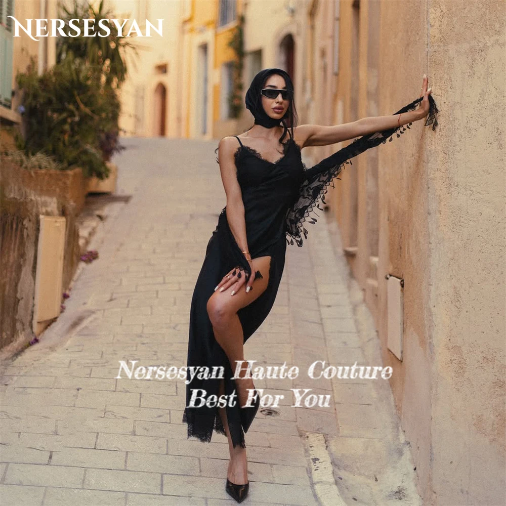 Nersesyan dentelle sirène robes de soirée bretelles Spaghetti fente latérale robe formelle Maxi robes de soirée robe de soirée femme personnalisé