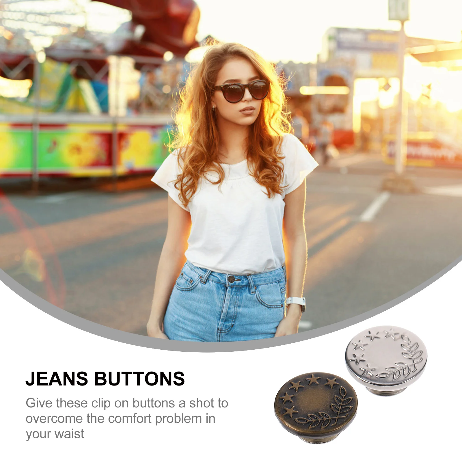 

20Pcs Metal Jeans Buttons Durable Alloy Snap Fasteners Detachable No Sew Pants Fastener Removable Press Studs Replacement