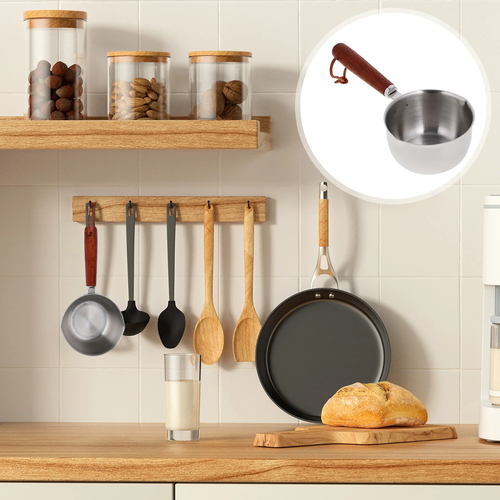 

Stainless Steel Sauce Pan Small Induction Pot Exquisite Workmanship Multi-Functional Kitchen Utensil for Home Restaurant Cooking