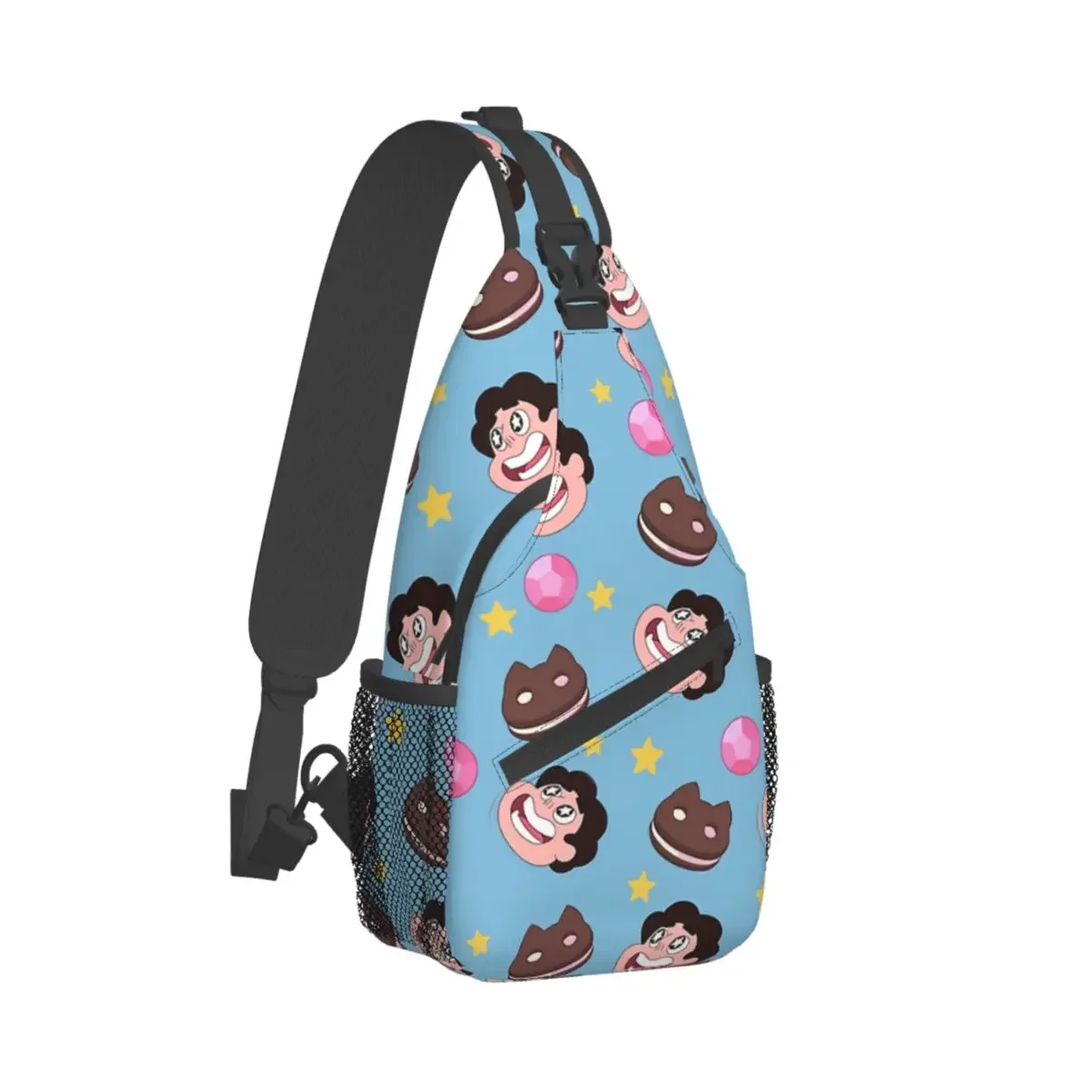 Steven Universe Pattern Crossbody Chest Bags Cartoon Style Pockets Travel Pack Messenger Sports Teens Shoulder Bag Unisex