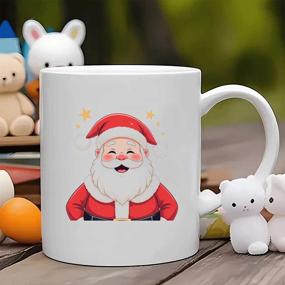 

11oz Mug + Cartoon Santa Claus Sticker + Christmas Gift - Kids Water Bottle Family Office Coffee Cup