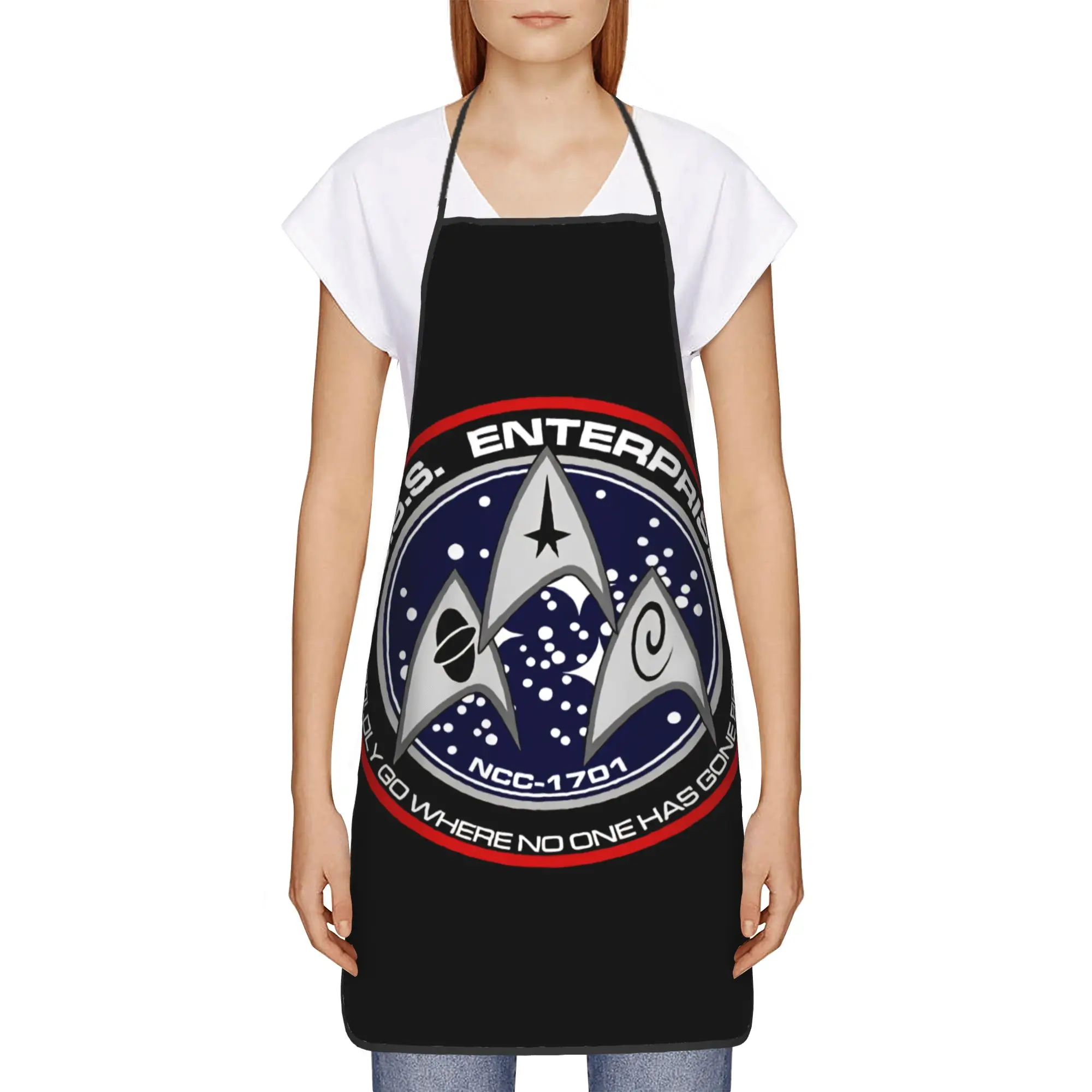 S-Star T-Trek Ship Movie  Apron  Cleaning Manicure Kitchen Accessories Barbecue Cute Aprons without Pocket