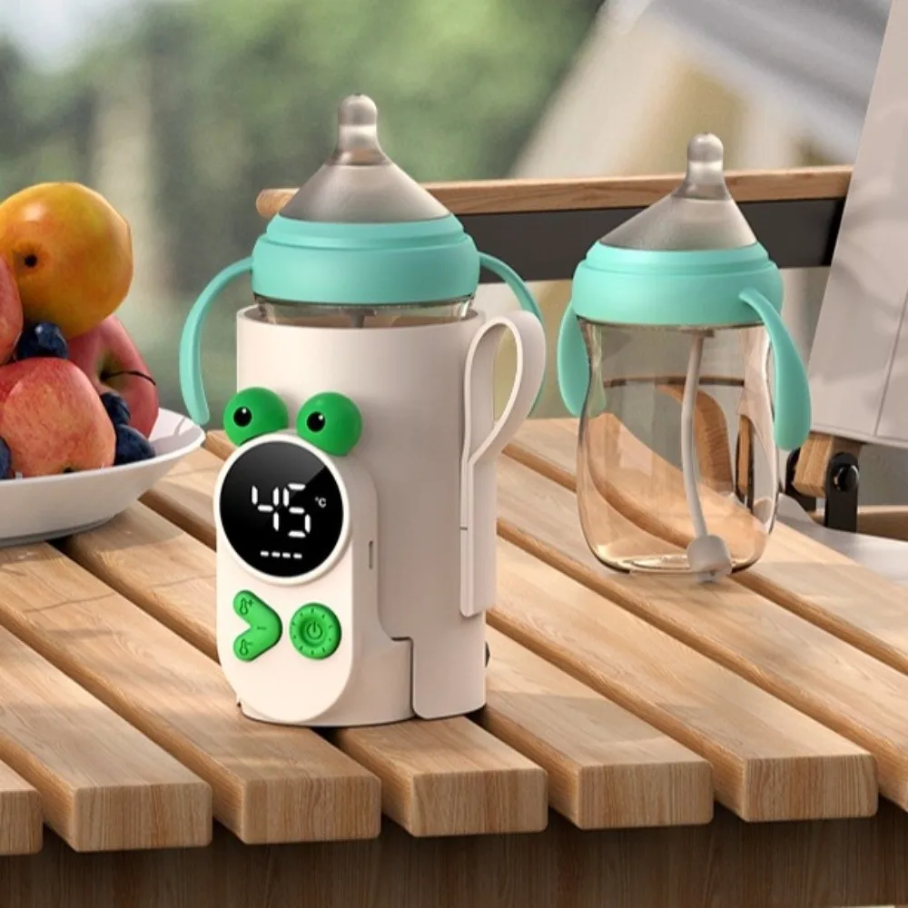 Portable Baby Bottle Warmer Fast-charging 6000mAh Battery Travel Milk Heating Sleeve Anti-fouling Digital Display
