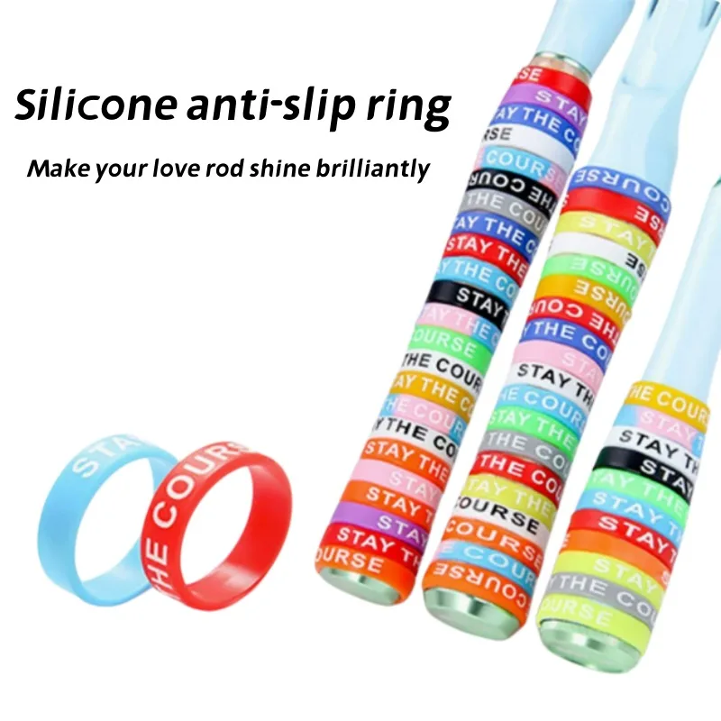 50Pcs Silicone Elastic Fishing Rod Handle Protective Cover Anti-Slip Rod Grip Wrap Belt Outdoor Angling Tackle Accessories