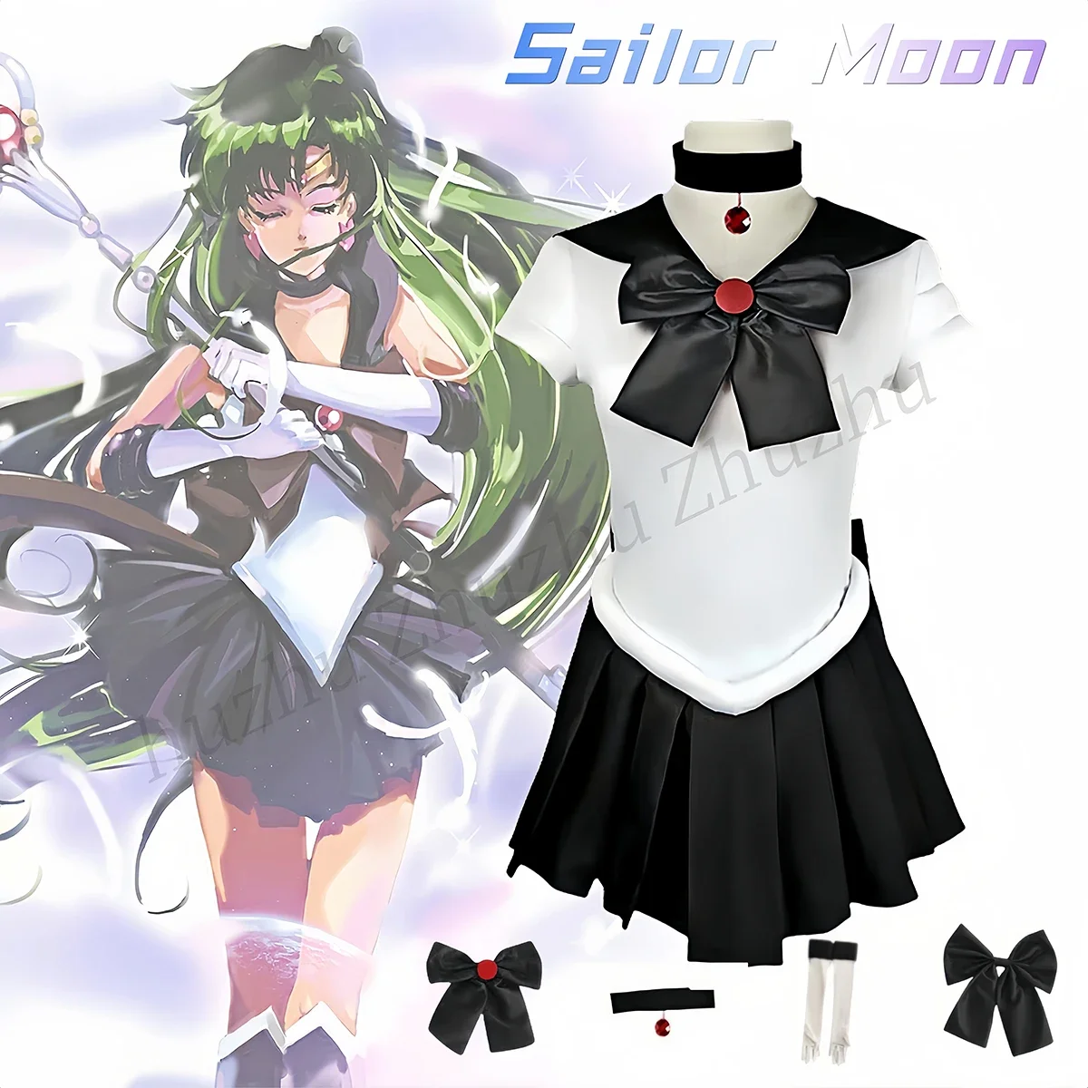 Meiou setsuna cosplay trajes anime marinheiro lua uniforme tsukino usagi pequena senhora serenidade vestido de festa para mulher