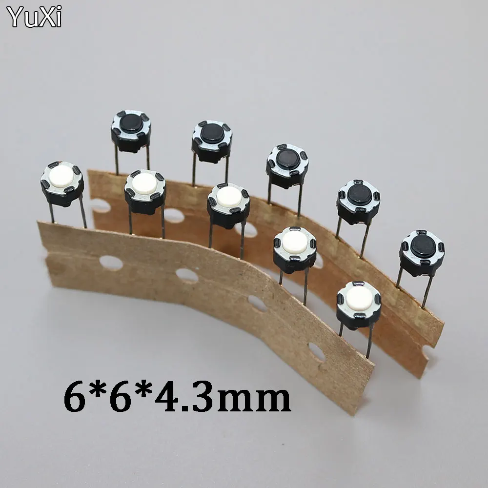 

10Pcs 6*6*4.3mm Middle 2Pin DIP Long Pin Mini Push Button Switch for Audio PCB mounting Momentary Tact Switch Button