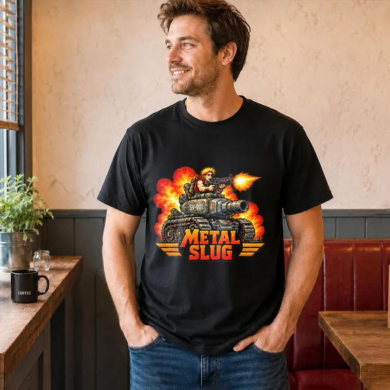 Retro Action Shooter Gaming Metal Slug Classic T Shirt 0812 Arcade Game Graphic Tee Unisex Short Sleeve Casual Streetwear Top