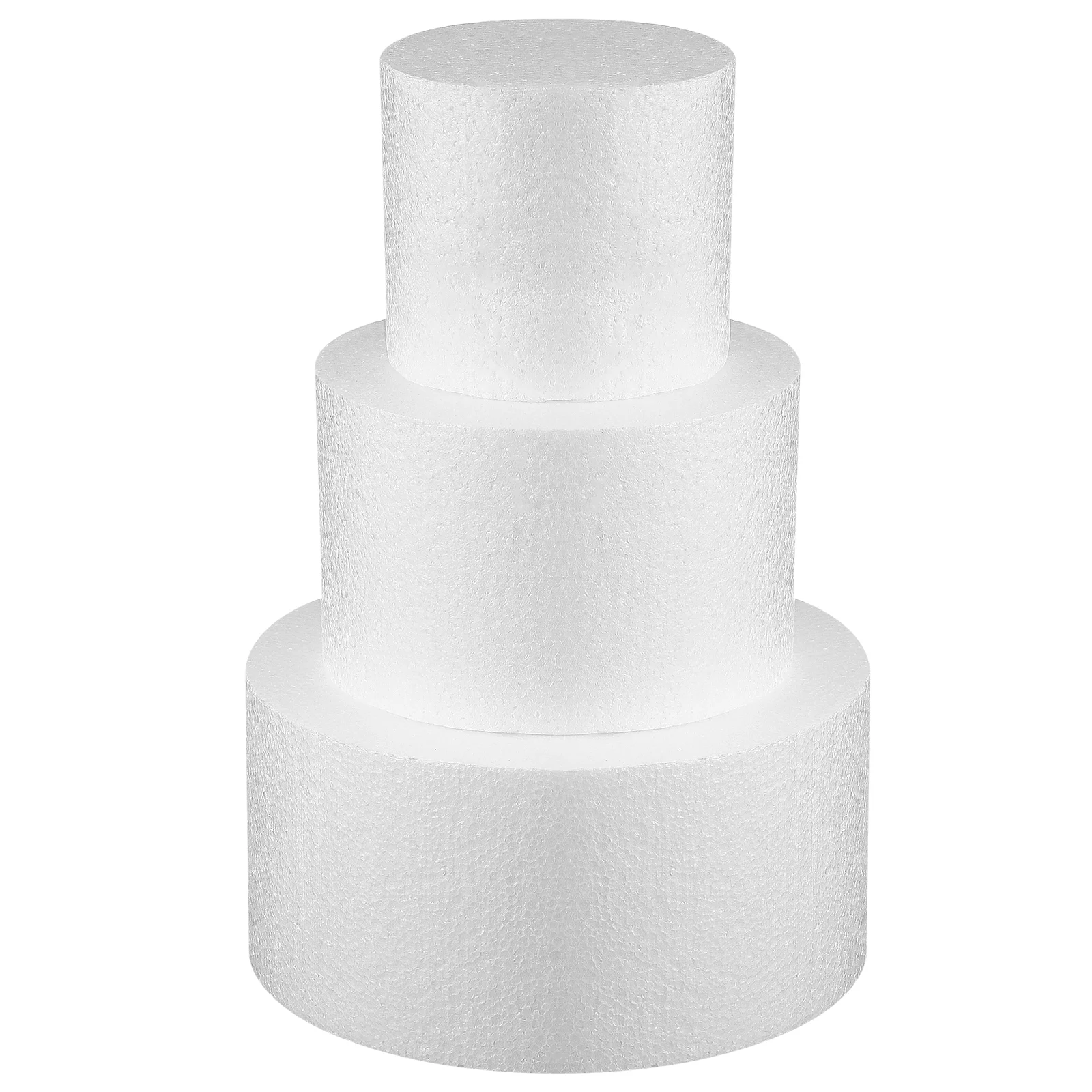 

3 Pcs Foam Cake Foams Rounds Wedding Display Dummies Square Stand Photography Prop White