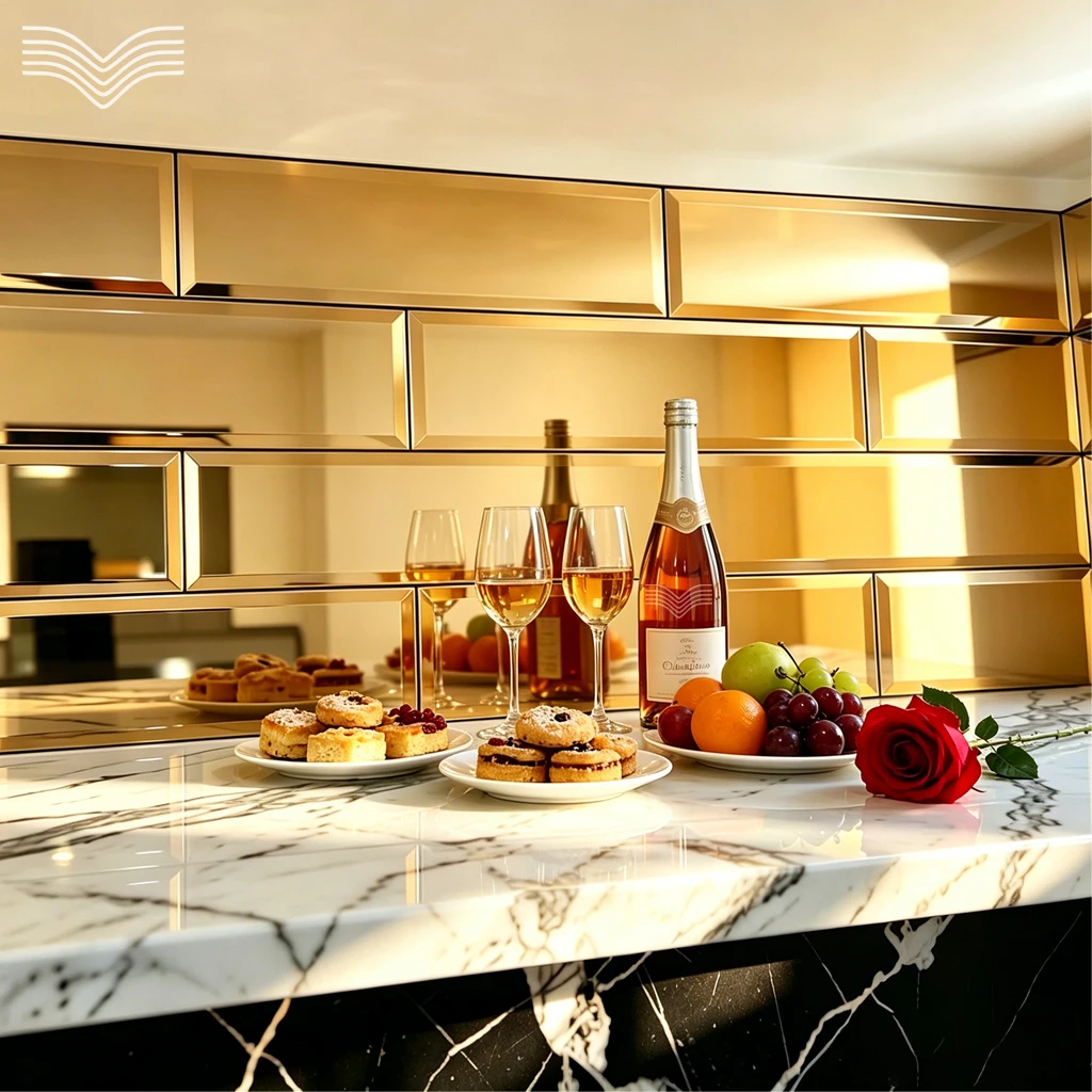 Custom Long Strip Bevel Mirror Self Adhesive Mosaic Wall Tile 10 Days Delivery Wall Sticker for TV Background Bar Pillar KTV