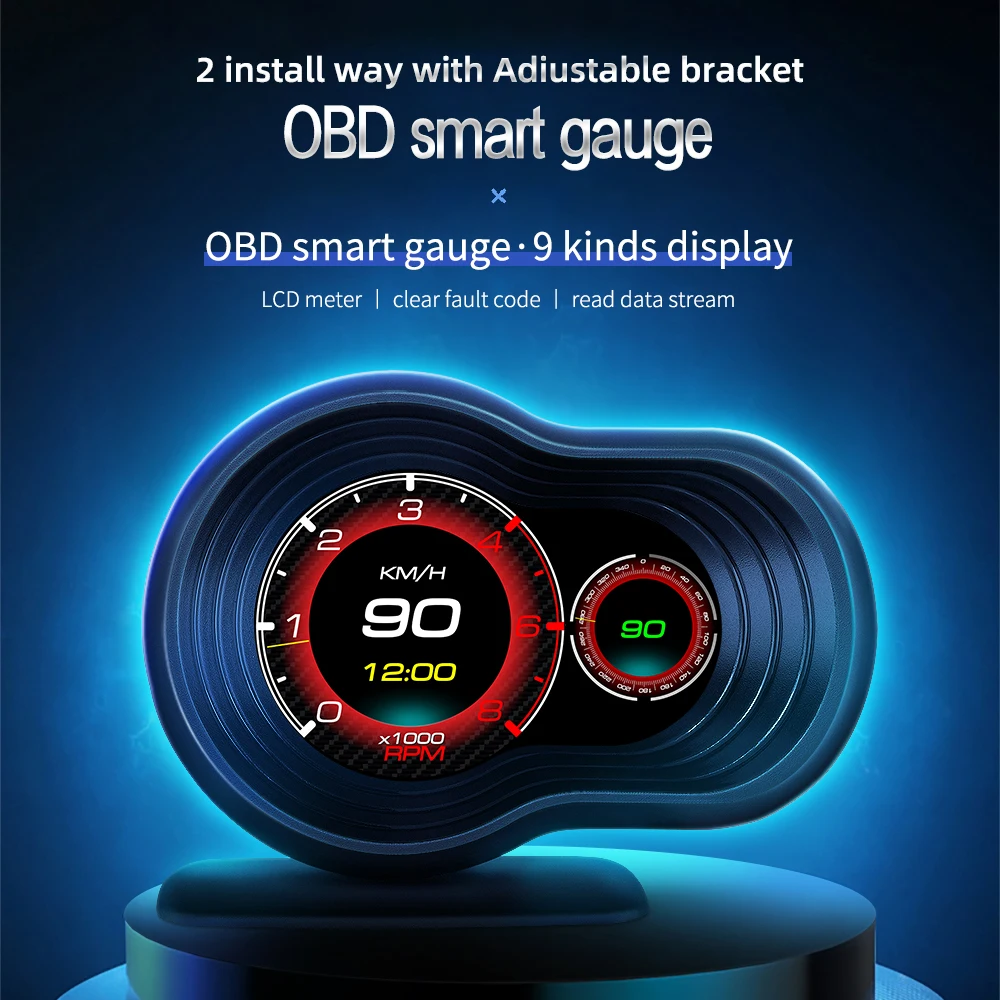 F9 OBD Head Up Display FOR HUD Auto Smart Car On-board Computer Gauge Digital Speedometer Alarm Water Temp Oil Temperature Turbo