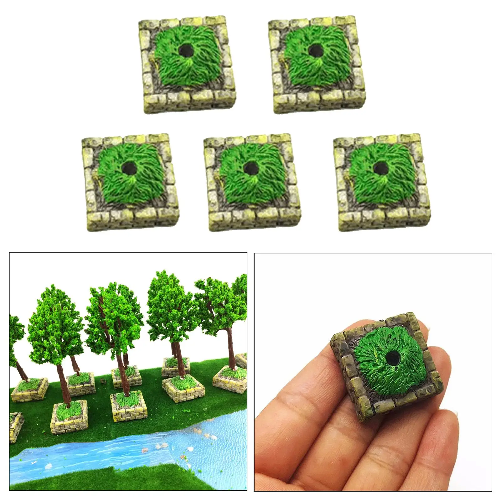 5 Pieces Resin Tree Altar Base Hold for Diorama Scenery Miniature Garden