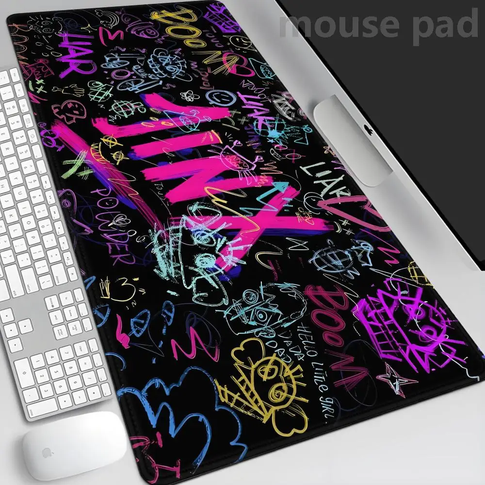 

Mouse Pad Laptop Colorful Graffiti Keyboard Pad Computer League of Legends Arcane Desk Mat PC Anime Girl Mousepad Jinx Table Mat