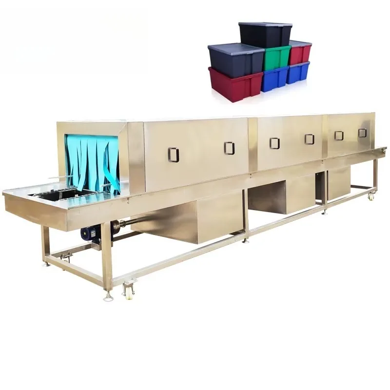 Customized Industrial Plastic Crate Washing Machine SUS304 Stainless Steel Multi-Type Basket High-Pressure Cleaning Equipment
