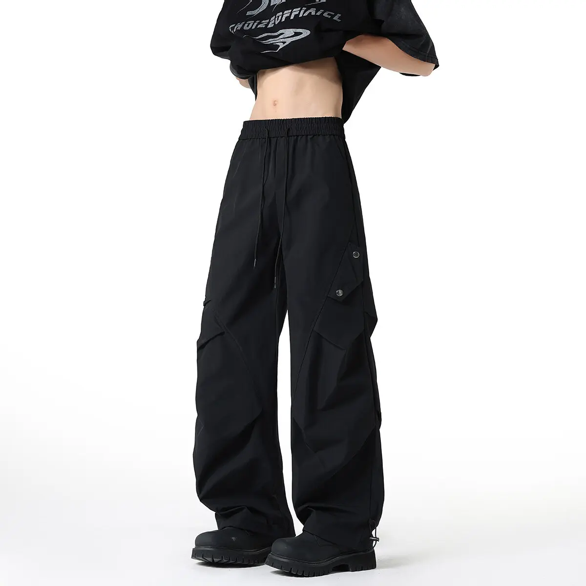 

Джоггеры-карго с большими карманами Y2k, уличная одежда, мешковатые бегуны унисекс, повседневные спортивные штаны в стиле Харадзюку, корейские модные рабочие брюки, одежда