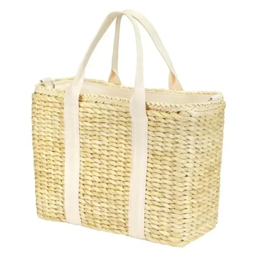 

Insulated Beach Cooler Bag, Leak Proof, Premium Quality Corn Husk, Beach Bag, Pool Bag, Tote Bag, Straw, Rattan, Gifts for Wome