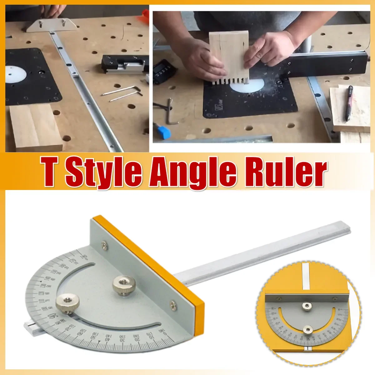 Regla de ángulo estilo T, Mini Sierra de mesa Circular, manómetro de inglete con mango de 180mm, bricolaje, máquinas de carpintería