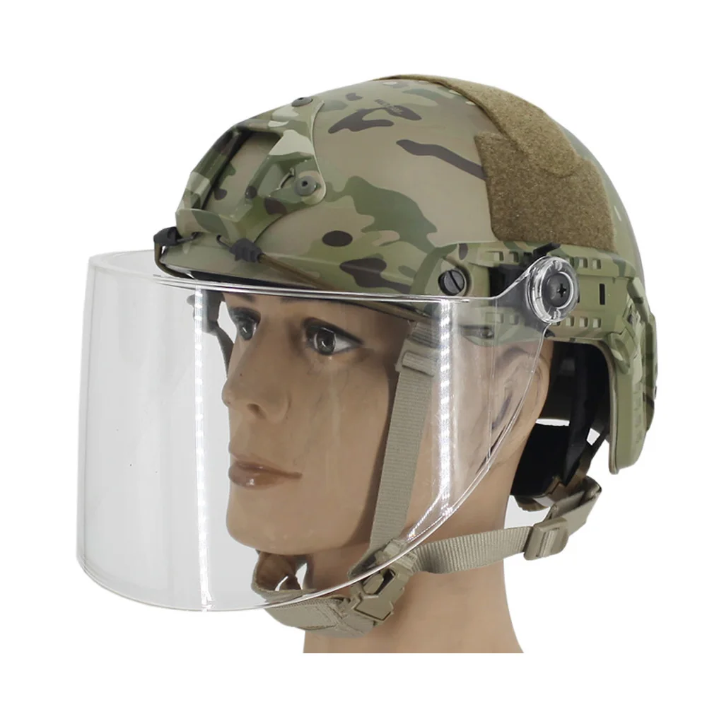 New Style Lengthen FAST MICH Helmet Flip Goggles Windshield Lens Riot Mask Airsoft Paintball CS Wargame Protection Goggles