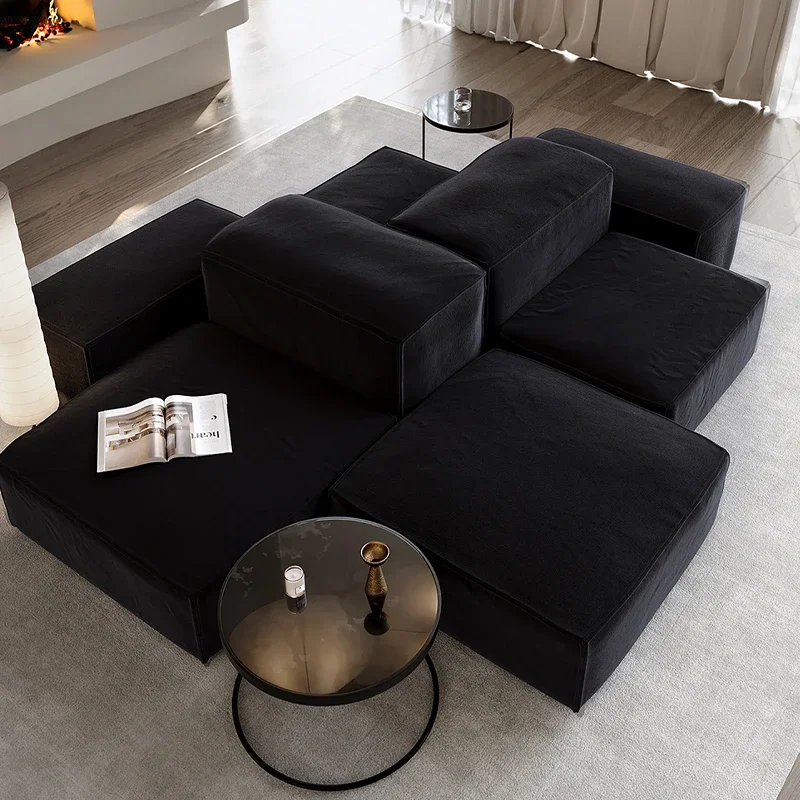 Wabi sabi Italian style, linen fabric sofa free combination black variety