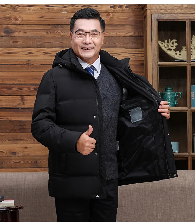 Men's Down Coats And Parkas Warm Winter Down Jacket Hooded High Quality Puffer Jacket Man Snow Peak Windproof Luxury Padding