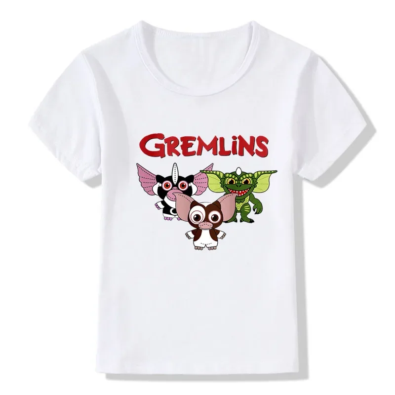 Kaus anak-anak kaus Gremlin Gizmo gambar kartun kaus anak laki-laki lucu baju anak perempuan bayi imut atasan lengan pendek anak-anak musim panas, HKP5170