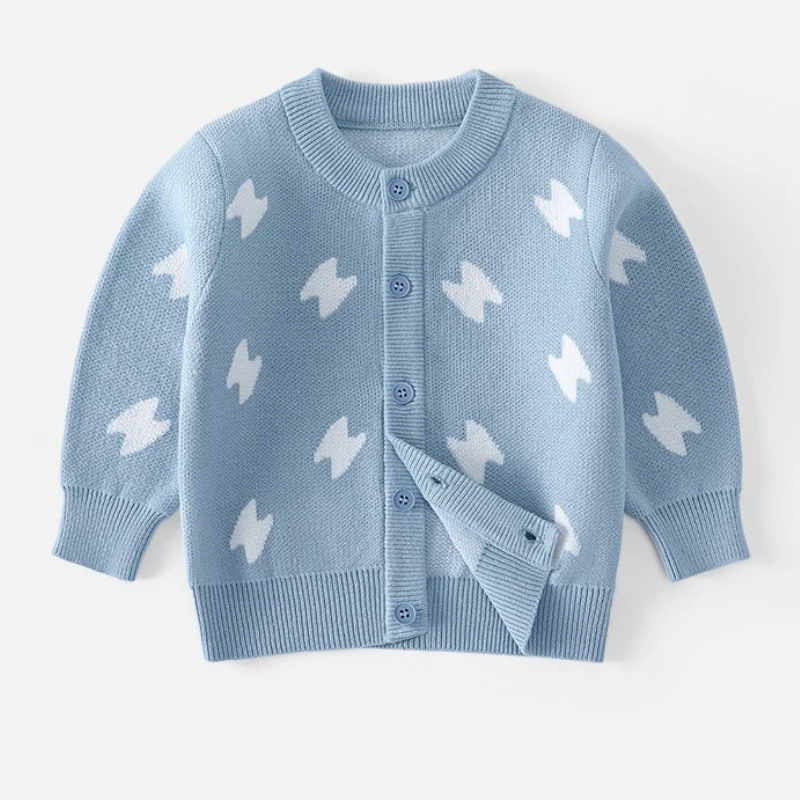 Double layered thick cardigan boys' Korean version warm jacket sweater autumn knitted top for boys and girls