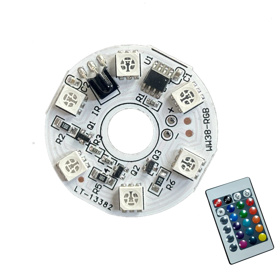 1 ชุด 5V RGB ไฟ LED แผ่นควบคุมการเชื่อมต่อที่มีสีสันแหล่งรีโมทคอนโทรลไร้สายรถ LED ภายใน Ambient Light LED ลูกปัด COB ชิป