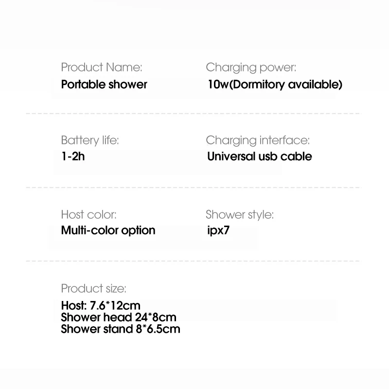 6000mAh Portable Camping Shower Pump RV Outdoor Shower Kit W/Full Screen Intelligent Digital Display Camp Shower Kit Outdoor 