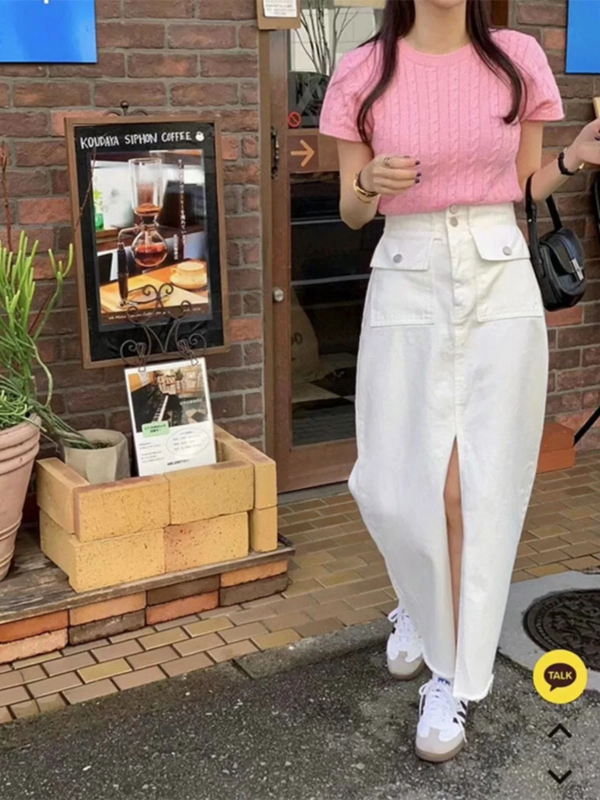 High Waist Long A-Line Straight Cut Denim Skirt for Women Slit Design Versatile Commute Slimming Effect Summer New Arrival