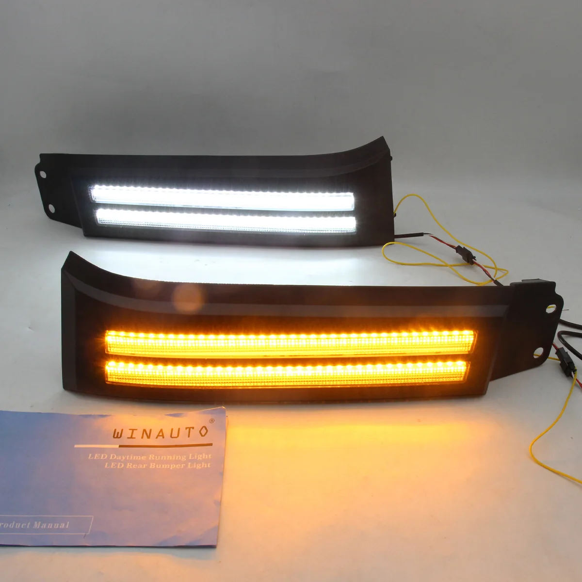 Para luces de circulación diurna Tantu Sequoia 07-13LED, luces de circulación diurna de doble color, panel de ajuste inferior de faros modificados